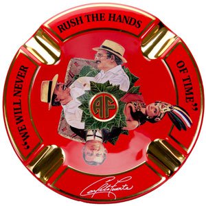 ARTURO FUENTE HANDS OF TIME RED PORCELAIN ASHTRAY