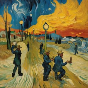 Ai created image by using Partagas Serie D No. 4 as the prompt by Firmin Cigars in the Van Gogh style