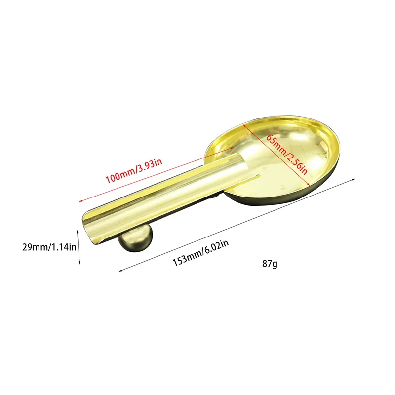 Golden Stainless Steel Single Cigar Ashtray measurments